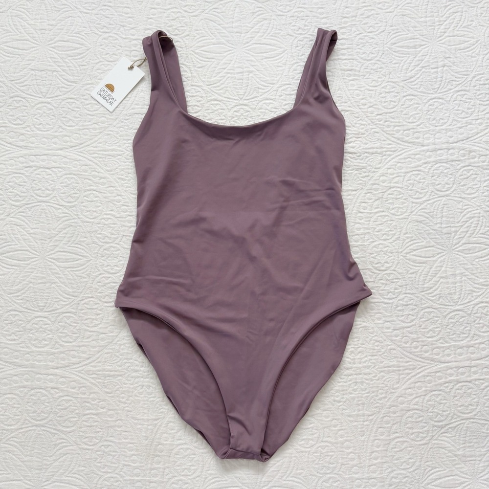 Saturday Swimwear Thea Low Pack One Piece Swimsuit, Purple Sz XL Tall